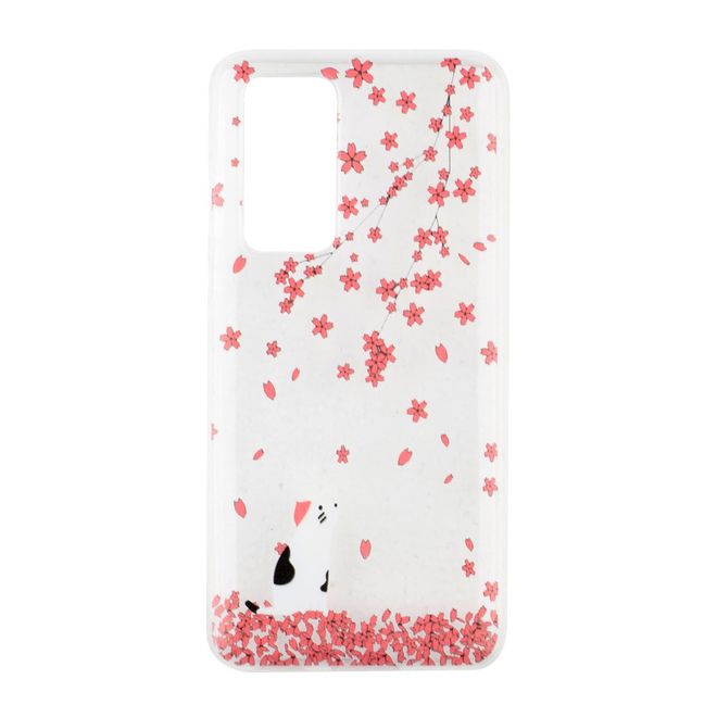 Huawei P40 Pro Handyhülle - Softcase Image Plastik Series - Katze und Blumen