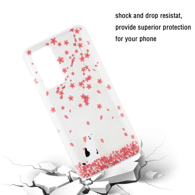 Huawei P40 Pro Handyhülle - Softcase Image Plastik Series - Katze und Blumen