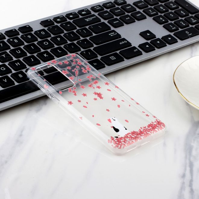 Huawei P40 Pro Handyhülle - Softcase Image Plastik Series - Katze und Blumen