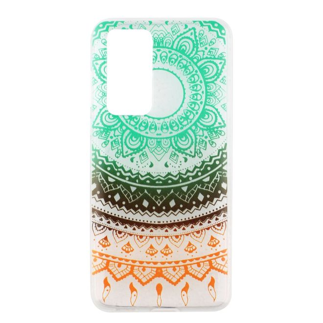 Huawei P40 Pro Handyhülle - Softcase Image Plastik Series - farbiges Mandala