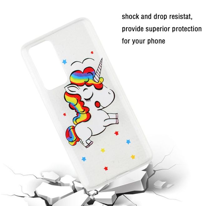 Huawei P40 Pro Handyhülle - Softcase Image Plastik Series - süsses Einhorn