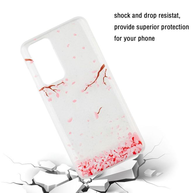 Huawei P40 Pro Handyhülle - Softcase Image Plastik Series - fallende Blüten