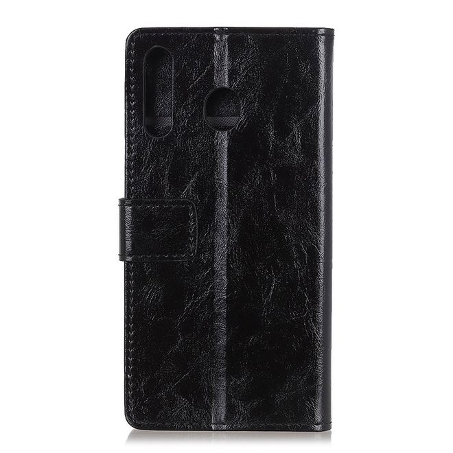 Huawei P40 Lite E Handyhülle - Crazy Horse Leder Bookcover Series - schwarz