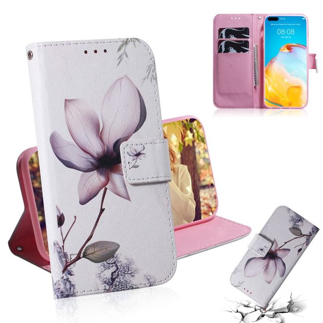 Huawei P40 Pro Handy Hülle - Leder Bookcover Image Series - schöne Blume