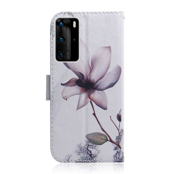 Huawei P40 Pro Handy Hülle - Leder Bookcover Image Series - schöne Blume