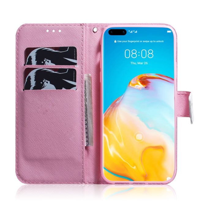 Huawei P40 Pro Handy Hülle - Leder Bookcover Image Series - schöne Blume