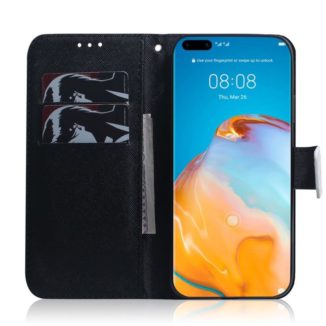 Huawei P40 Pro Handy Hülle - Leder Bookcover Image Series - Baby Wolf