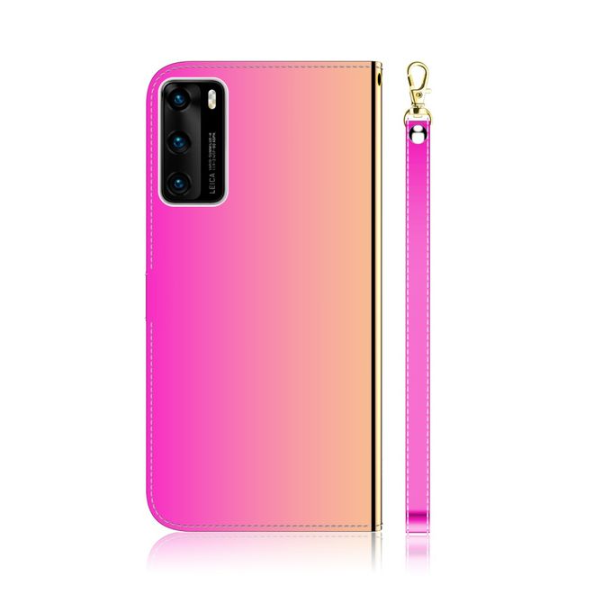 Huawei P40 Hülle - Mirror Surface Bookcover Series - rosa
