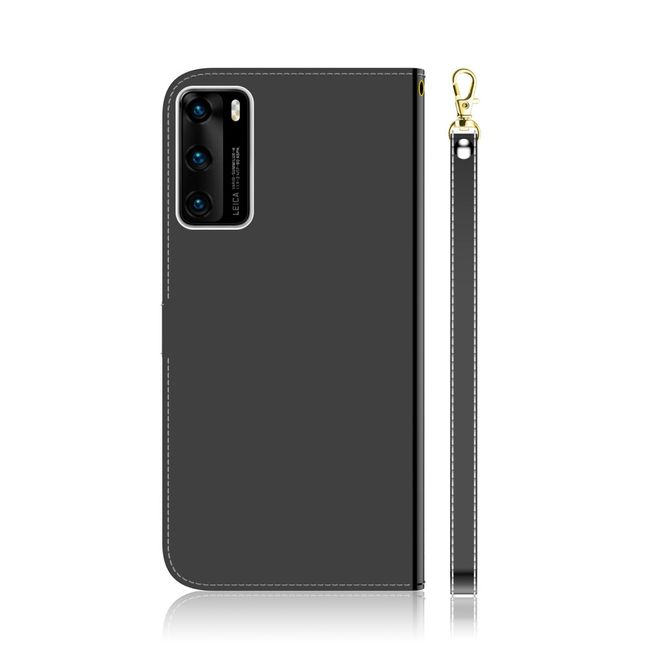 Huawei P40 Hülle - Mirror Surface Bookcover Series - schwarz