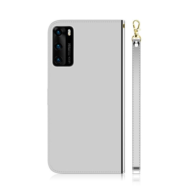 Huawei P40 Hülle - Mirror Surface Bookcover Series - silber