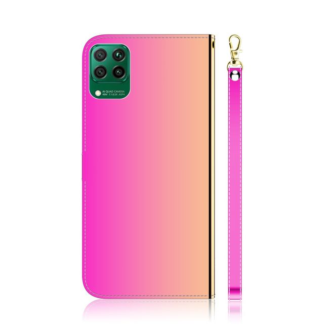 Huawei P40 Lite Hülle - Mirror Surface Bookcover Series - rosa