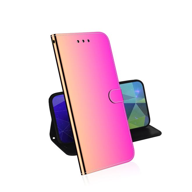 Huawei P40 Lite Hülle - Mirror Surface Bookcover Series - rosa