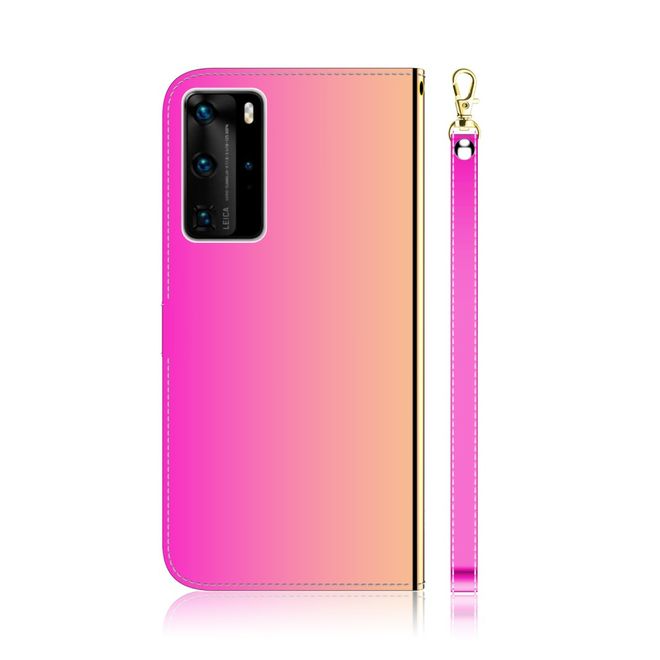 Huawei P40 Pro Hülle - Mirror Surface Bookcover Series - rosa