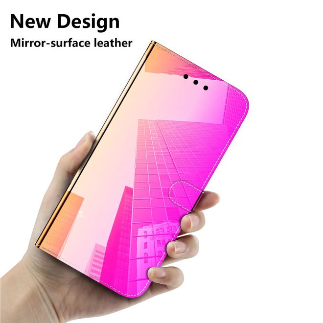 Huawei P40 Pro Hülle - Mirror Surface Bookcover Series - rosa
