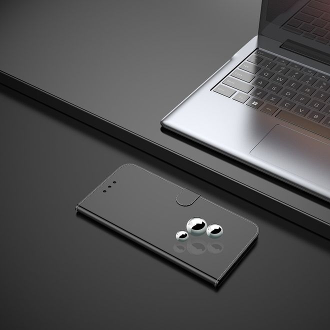 Huawei P40 Pro Hülle - Mirror Surface Bookcover Series - schwarz