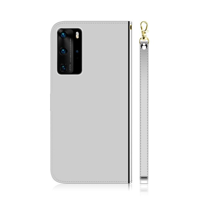 Huawei P40 Pro Hülle - Mirror Surface Bookcover Series - silber