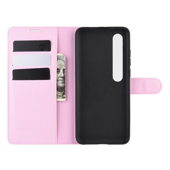 Xiaomi Mi 10 / Mi 10 Pro Handy Hülle - Litchi Leder Bookcover Series - pink