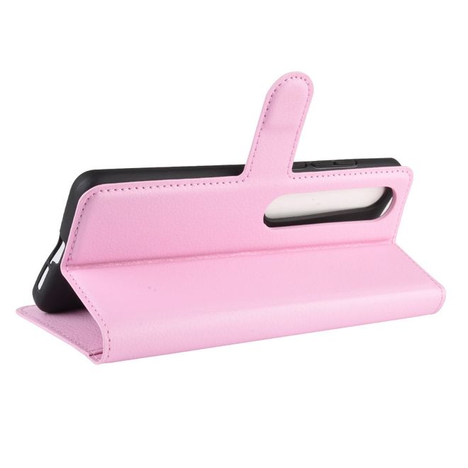 Xiaomi Mi 10 / Mi 10 Pro Handy Hülle - Litchi Leder Bookcover Series - pink