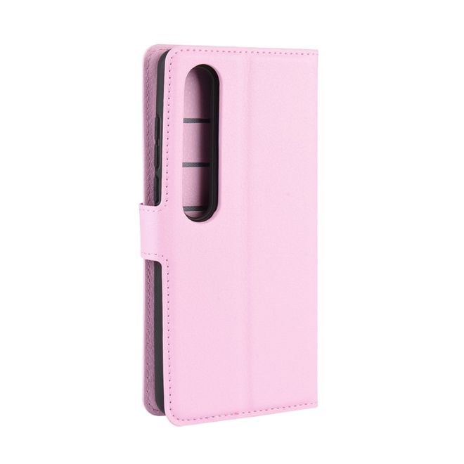 Xiaomi Mi 10 / Mi 10 Pro Handy Hülle - Litchi Leder Bookcover Series - pink