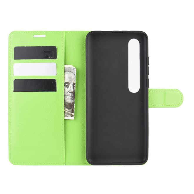 Xiaomi Mi 10 / Mi 10 Pro Handy Hülle - Litchi Leder Bookcover Series - grün