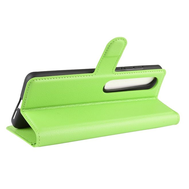 Xiaomi Mi 10 / Mi 10 Pro Handy Hülle - Litchi Leder Bookcover Series - grün