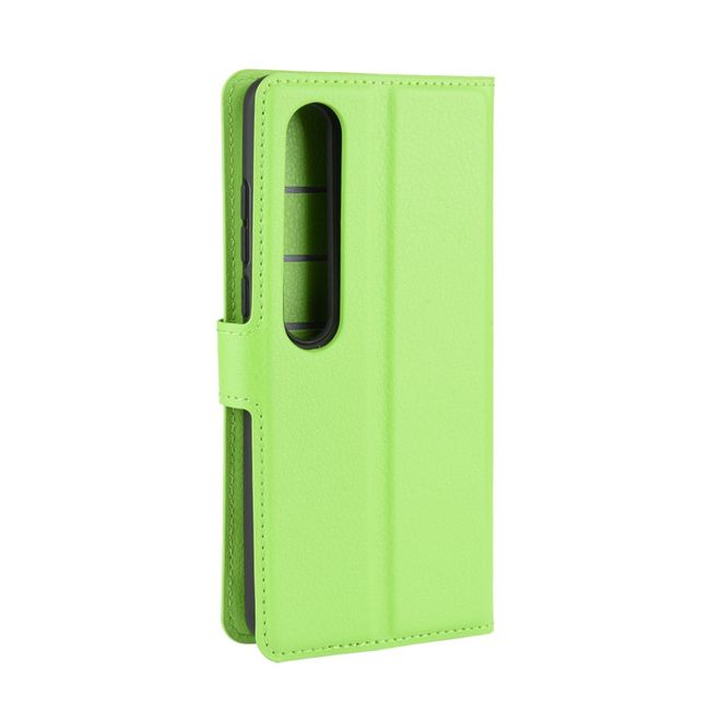 Xiaomi Mi 10 / Mi 10 Pro Handy Hülle - Litchi Leder Bookcover Series - grün