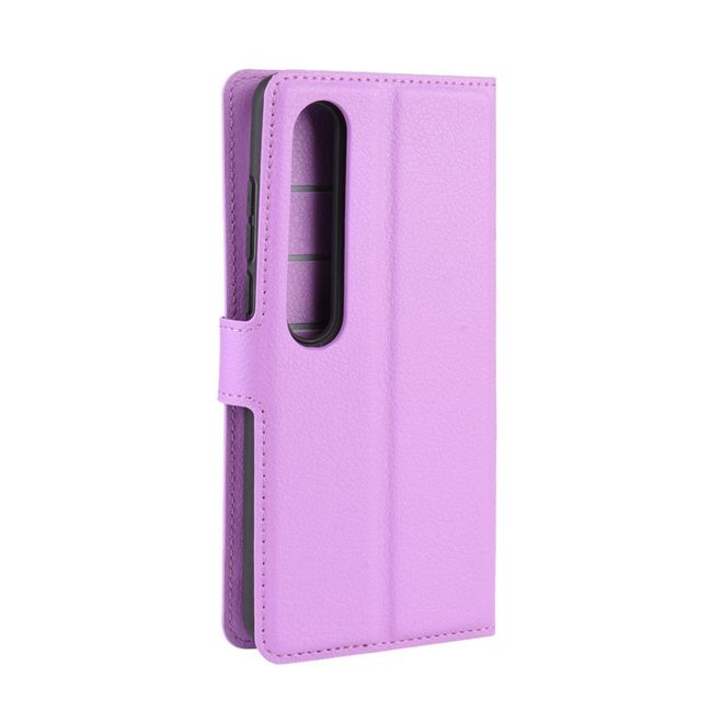 Xiaomi Mi 10 / Mi 10 Pro Handy Hülle - Litchi Leder Bookcover Series - purpur