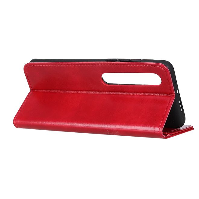 Xiaomi Mi 10 / Mi 10 Pro Handyhülle - Crazy Horse Leder Bookcover Series - rot