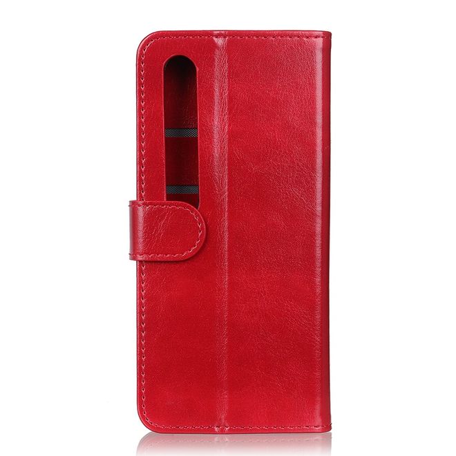Xiaomi Mi 10 / Mi 10 Pro Handyhülle - Crazy Horse Leder Bookcover Series - rot