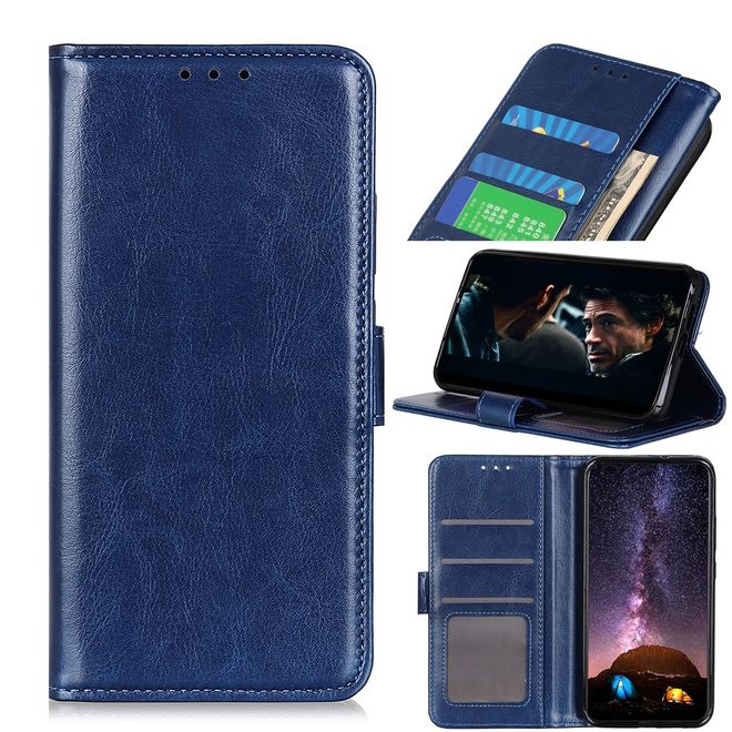 Xiaomi Mi 10 / Mi 10 Pro Handyhülle - Crazy Horse Leder Bookcover Series - blau