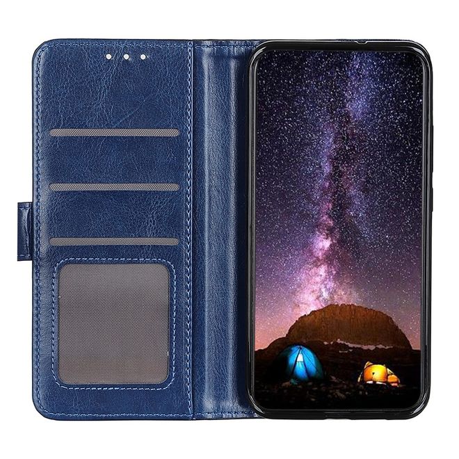 Xiaomi Mi 10 / Mi 10 Pro Handyhülle - Crazy Horse Leder Bookcover Series - blau