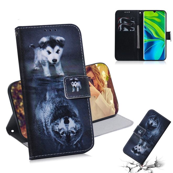 Xiaomi Mi 10 / Mi 10 Pro Handy Hülle - Leder Bookcover Image Series - Baby Wolf