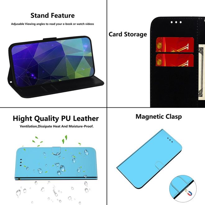 Xiaomi Mi 10 / Mi 10 Pro Hülle - Mirror Surface Bookcover Series - blau