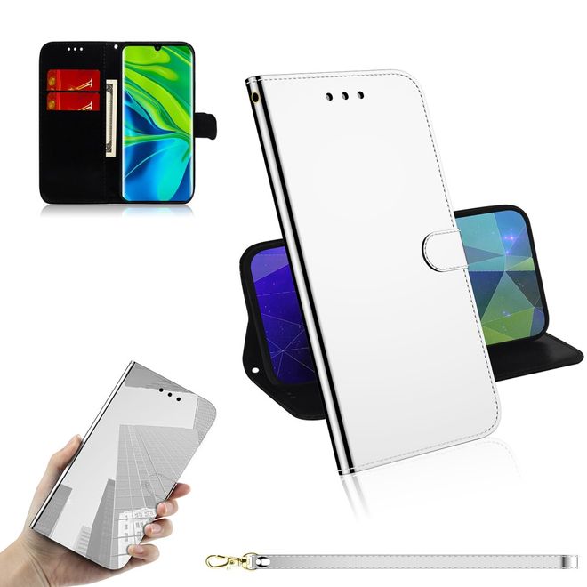Xiaomi Mi 10 / Mi 10 Pro Hülle - Mirror Surface Bookcover Series - silber