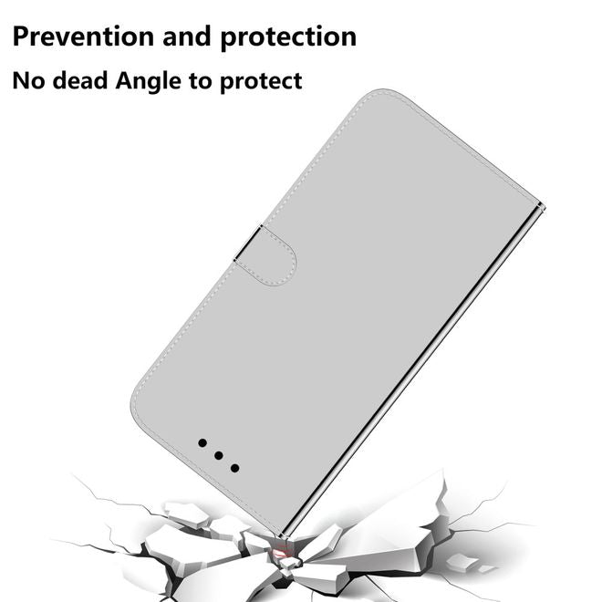 Xiaomi Mi 10 / Mi 10 Pro Hülle - Mirror Surface Bookcover Series - silber
