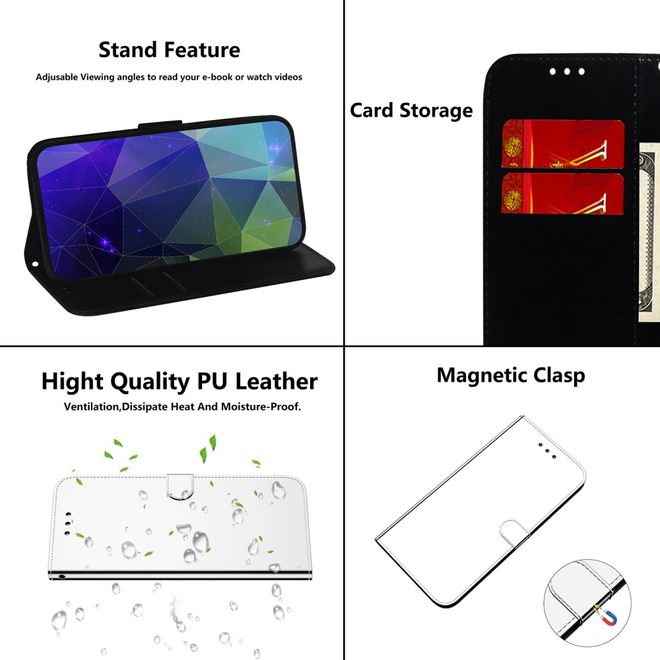 Xiaomi Mi 10 / Mi 10 Pro Hülle - Mirror Surface Bookcover Series - silber