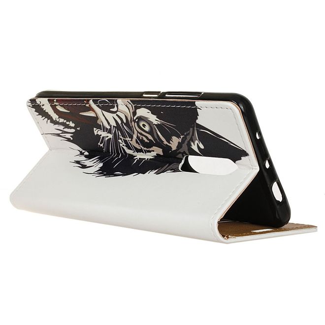 OnePlus 8 Handy Hülle - Leder Bookcover Image Series - Tigermuster