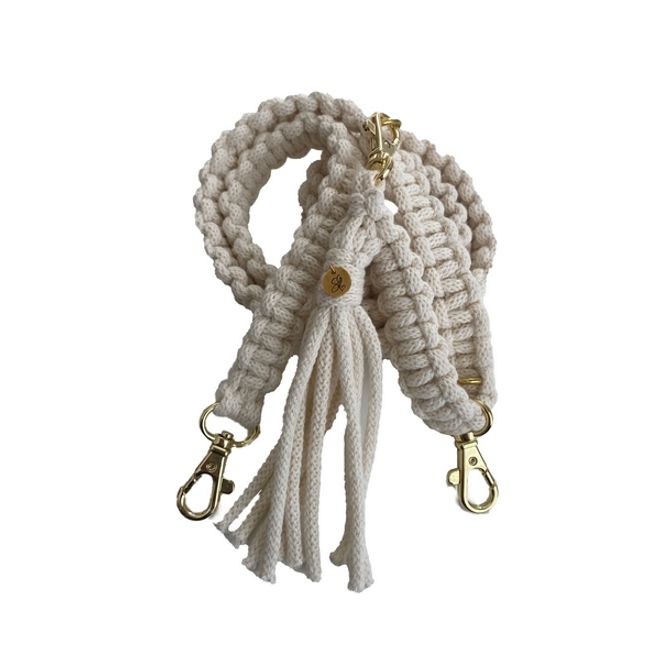 Samsung Galaxy S20 Handykette aus Baumwollgarn handgefertigt in CH - TPU Hülle zum Umhängen - hellbeige