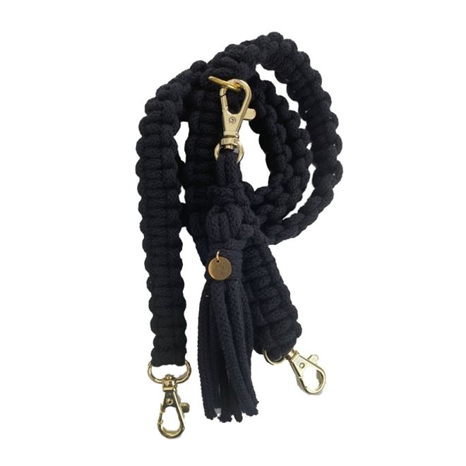 Samsung Galaxy S20 Ultra Handykette aus Baumwollgarn handgefertigt in CH - TPU Hülle zum Umhängen - schwarz