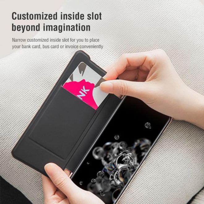 Nillkin - Samsung Galaxy S20 Ultra Hülle - Leder Case - Ming Series - beige