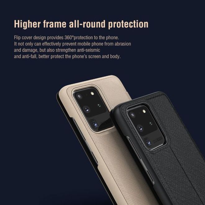 Nillkin - Samsung Galaxy S20 Ultra Hülle - Leder Case - Ming Series - beige