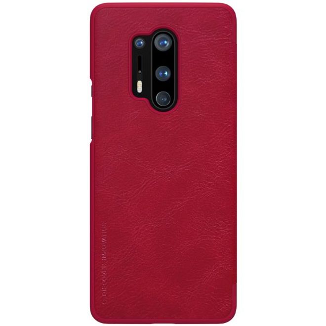 Nillkin - OnePlus 8 Pro Hülle - Leder Book Case - Qin Series - rot