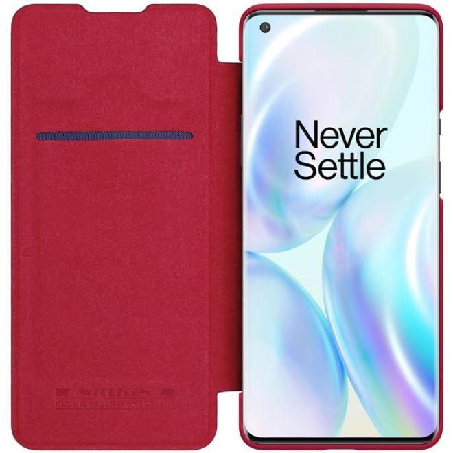 Nillkin - OnePlus 8 Pro Hülle - Leder Book Case - Qin Series - rot