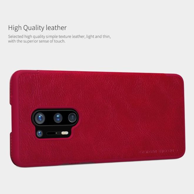 Nillkin - OnePlus 8 Pro Hülle - Leder Book Case - Qin Series - rot