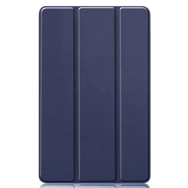 Samsung Galaxy Tab S6 Lite Hülle - Dreifach faltbares Leder Case - dunkelblau