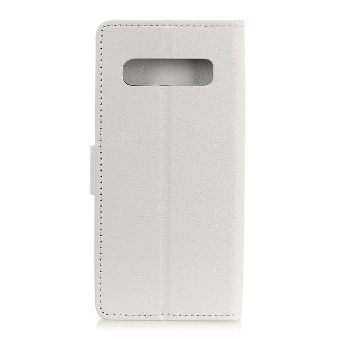 LG V60 ThinQ 5G Handy Hülle - Litchi Leder Bookcover Series - weiss