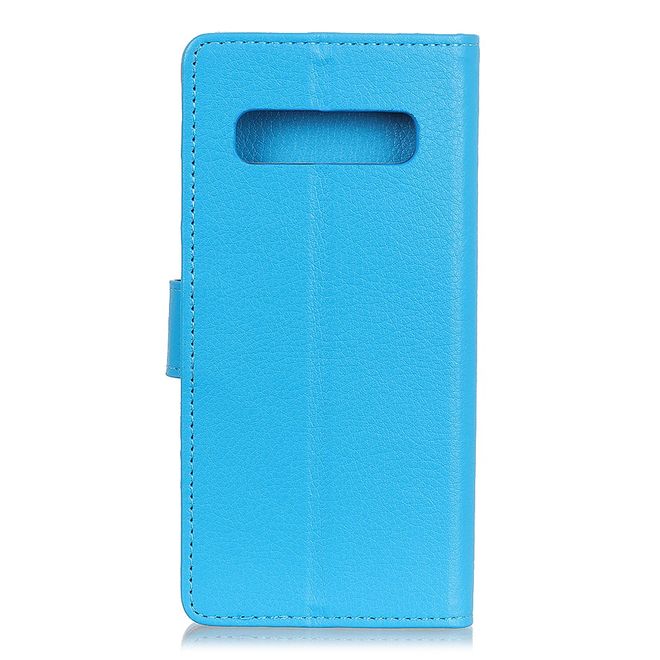 LG V60 ThinQ 5G Handy Hülle - Litchi Leder Bookcover Series - blau