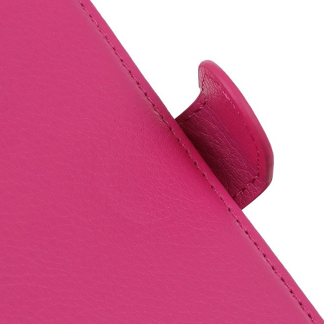 LG K41S Handy Hülle - Litchi Leder Bookcover Series - rosa