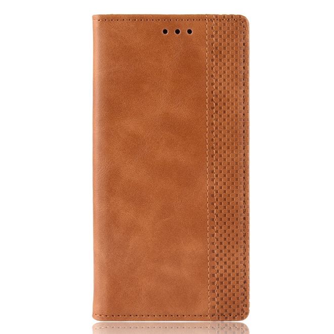 LG V60 ThinQ 5G Handy Hülle - Retro Leder Bookcover Series - braun