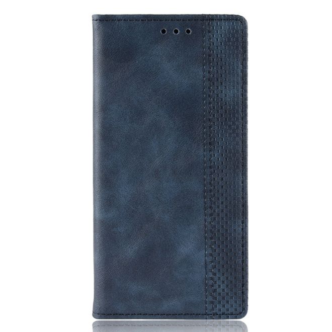 LG V60 ThinQ 5G Handy Hülle - Retro Leder Bookcover Series - blau